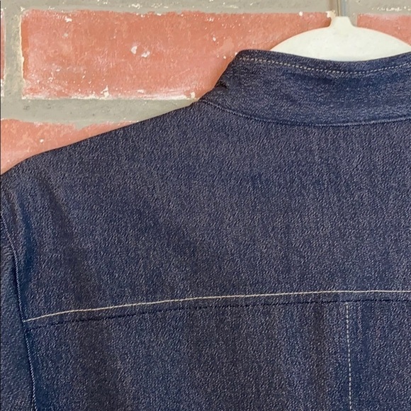 MARGARET M clean lined zippered denim top - Picture 7 of 9
